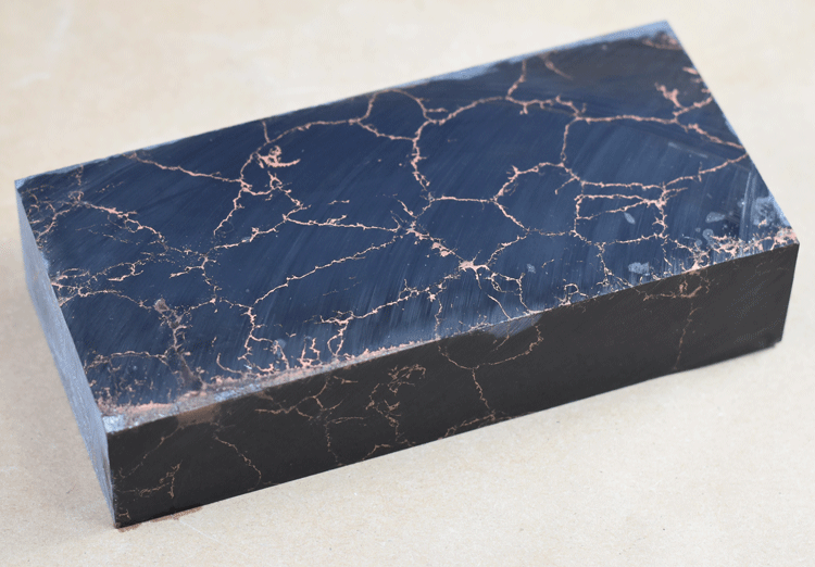 Black with Copper Matrix Tru-Stone Block - 1.2