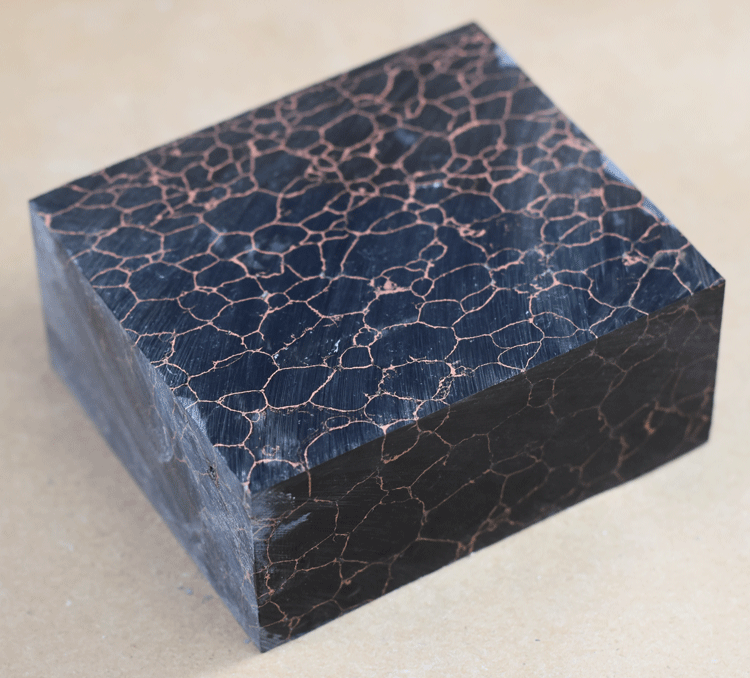 Black with Copper Web Tru-Stone Block - 1.4